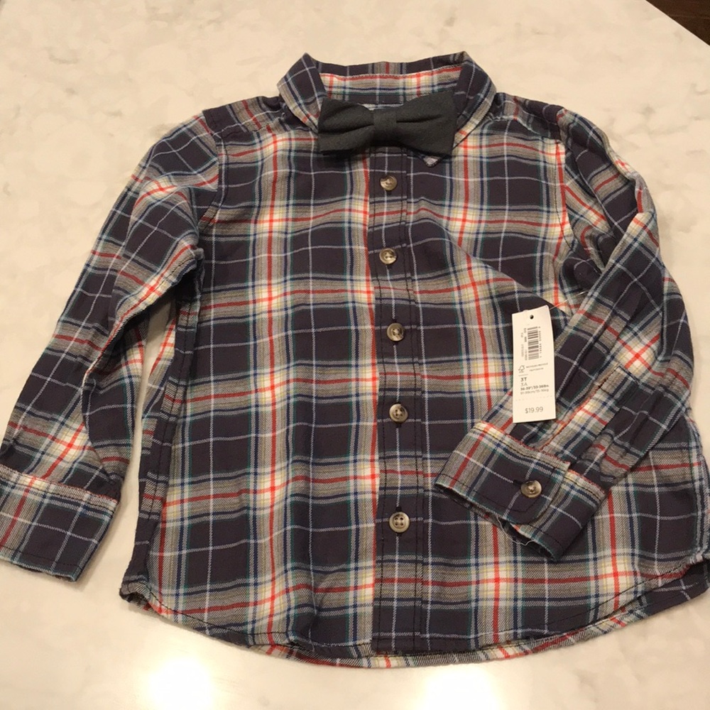 Old Navy Long Sleeved Button Down with Bow Tie